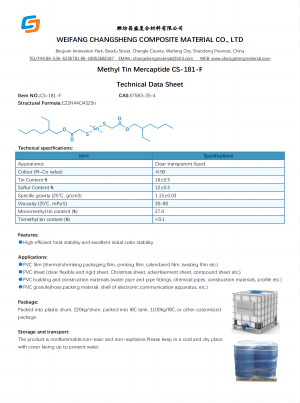 TDS Methyl Tin Mercaptide CS-181-F